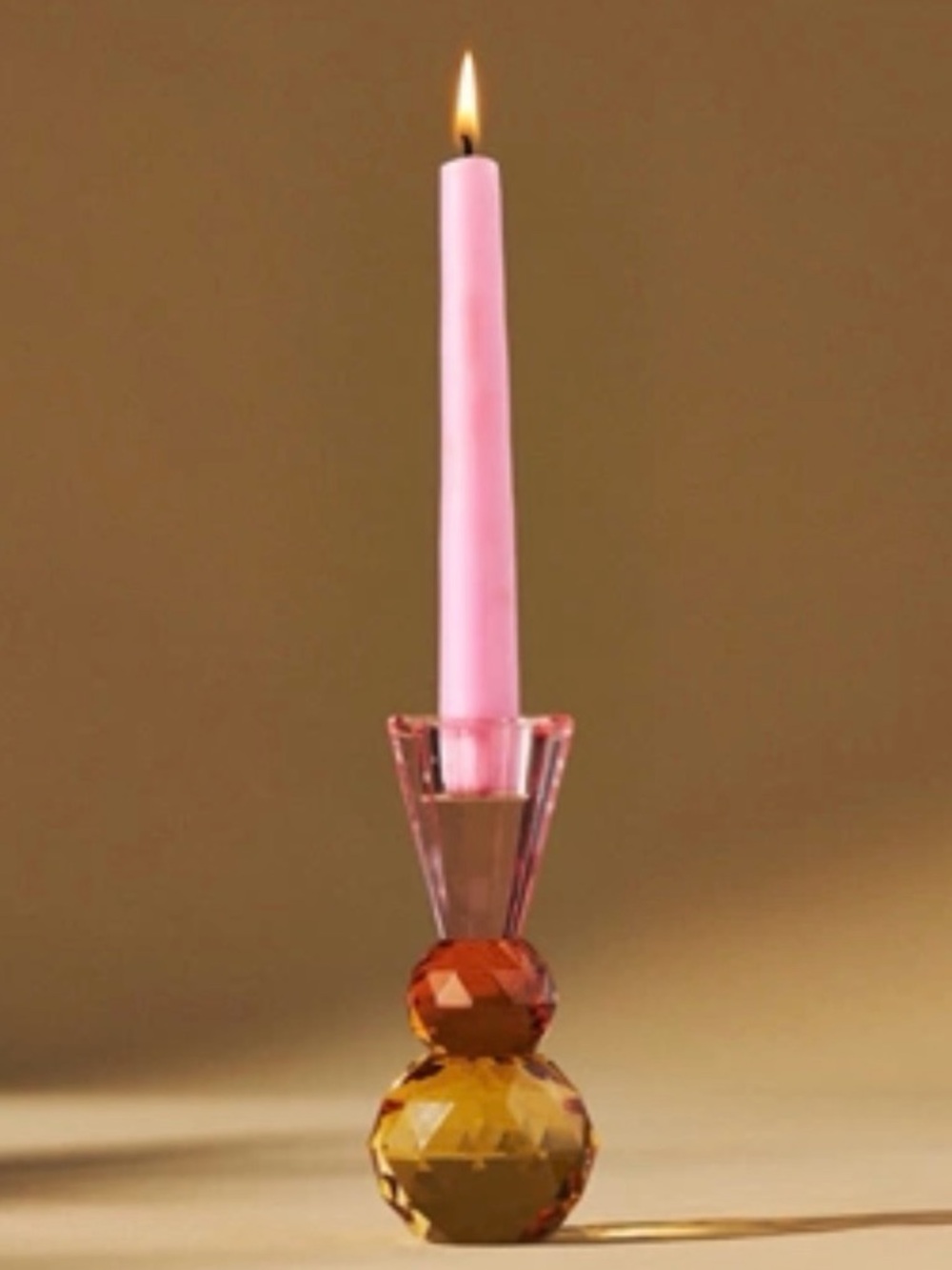 Anthropologie Cut Glass Candle Holder